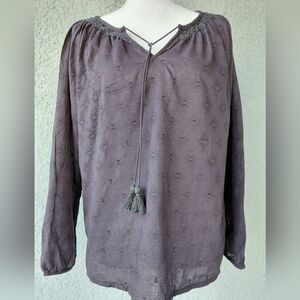 Hartford Charcoal Cotton Women's Top (Size M/L)